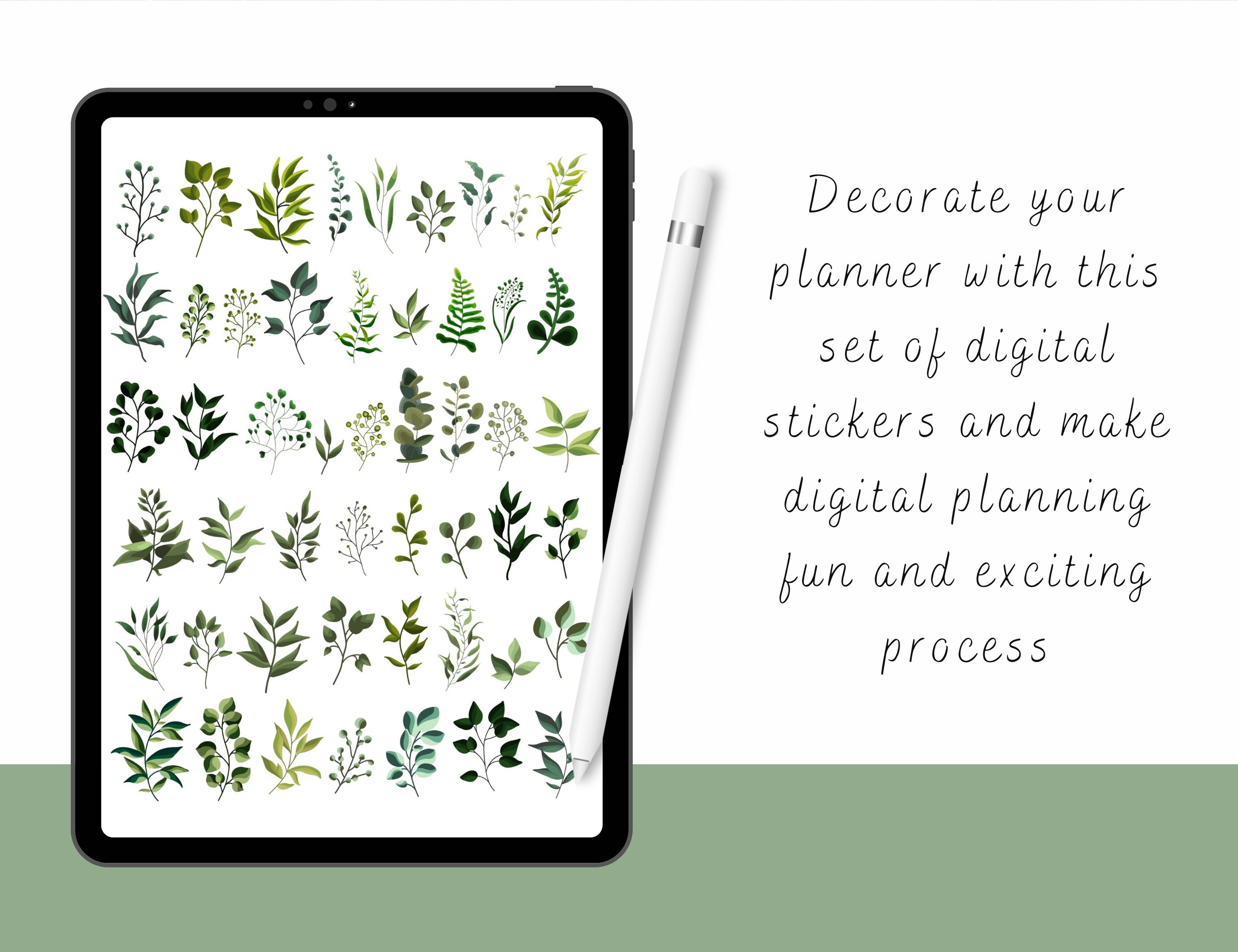 Botanical Digital Stickers | Goodnotes Planner, Clip Art (PDF) - Etsy