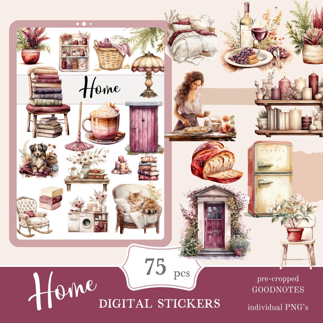 Home Goodnotes Stickers | Cute Digital Sticker Pack | Everyday Stickers ...