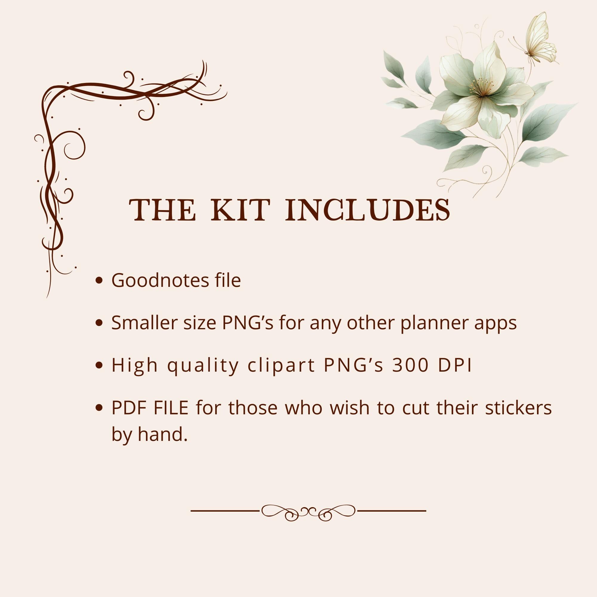 Spring Dreams Floral Stickers | Goodnotes, Notability (digital Download ...