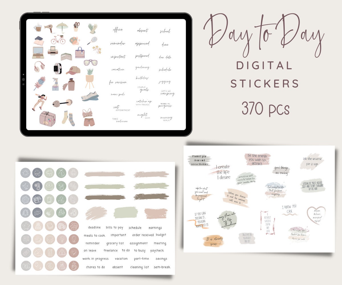 DAY to DAY Stickers, Everyday Stickers for Goodnotes, Ultimate Neutral ...