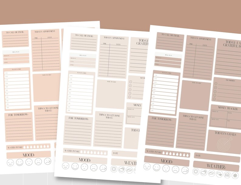 Daily Planner Widgets Digital Stickers for Goodnotes Planner Etsy