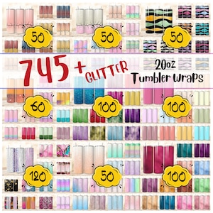 745 Glitter MEGA BUNDLE 20oz Tumbler Wraps,  20oz Tumbler Design Seamless Sublimation Tumbler Wrap, PNG