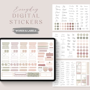 Everyday Digital Planner Stickers | Pre-cropped Goodnotes, PNG (digital ...