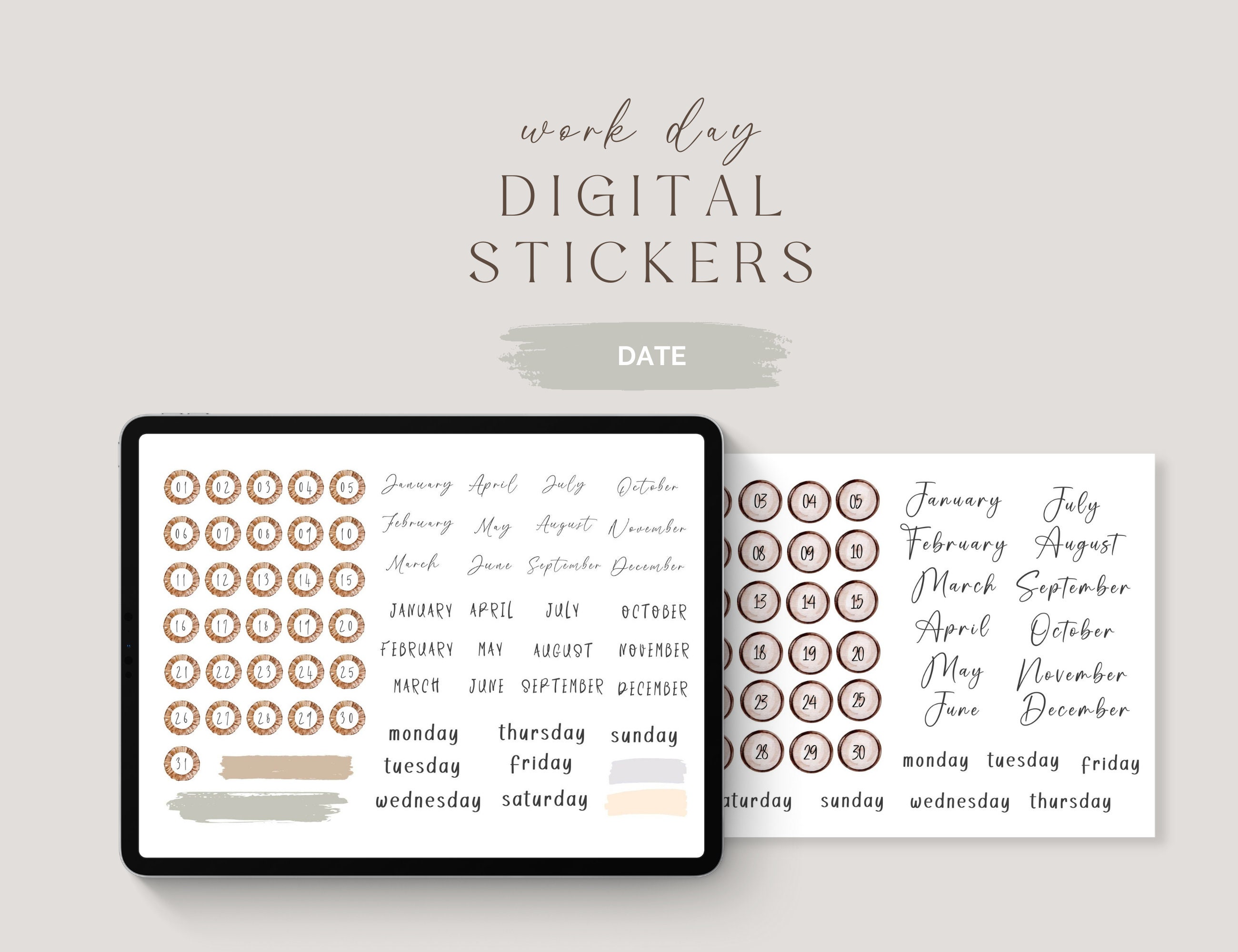 Work Day Goodnotes Stickers Work Day Cute Digital Sticker Pack Stickers ...
