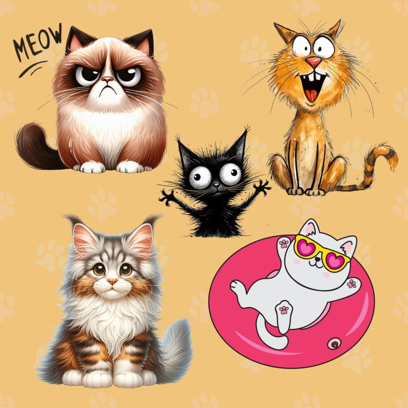 Cute Cats Goodnotes Stickers | Digital PNG Sticker Pack - Etsy
