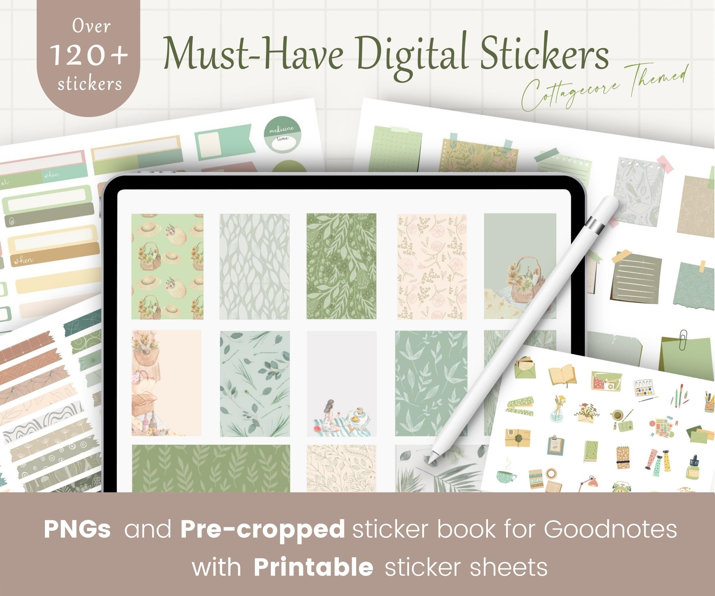 digital stickers cottagecore stickers pre cropped etsy