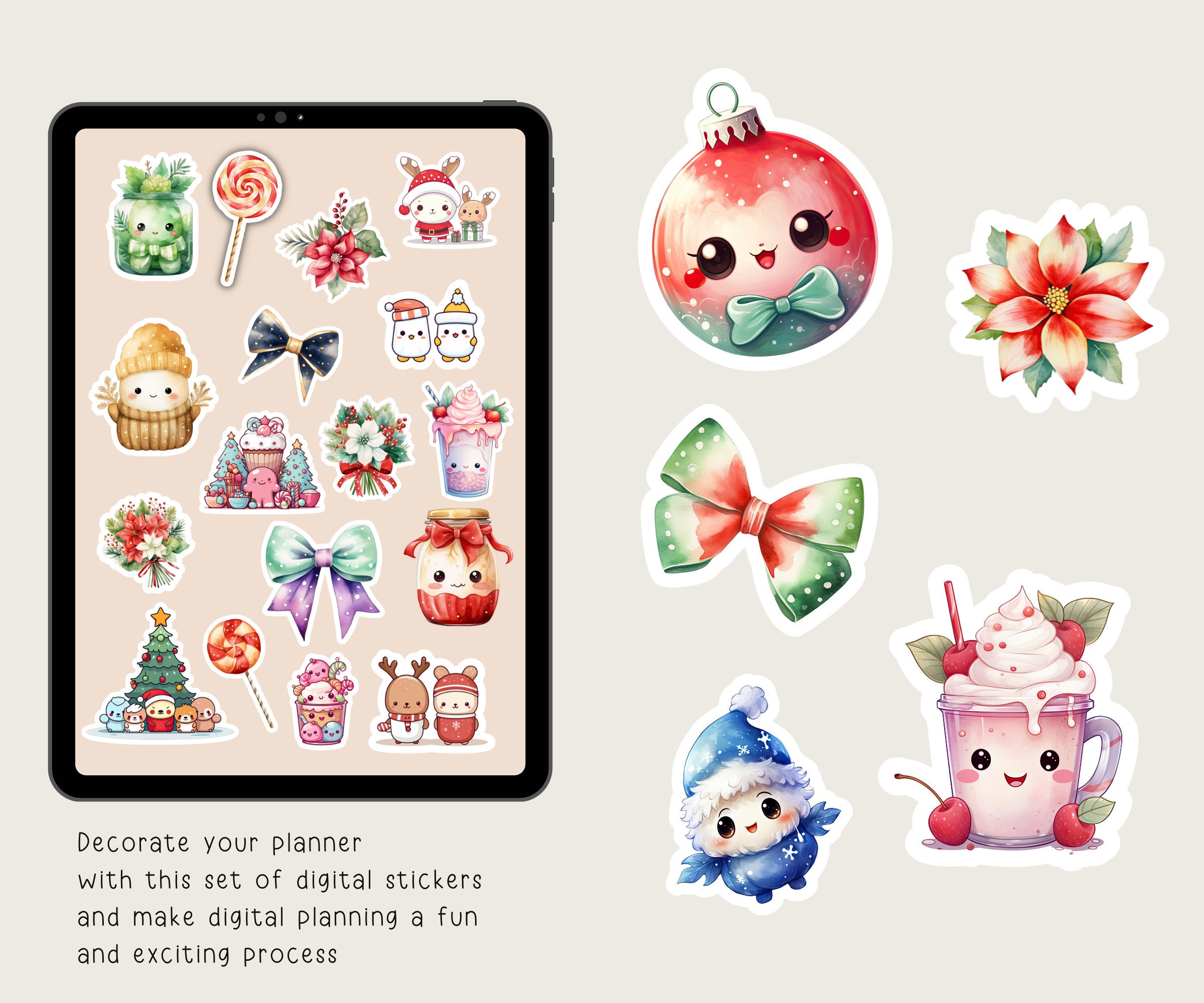Kawaii Goodnotes Stickers cute Digital Sticker Pack Winter Stickers ...