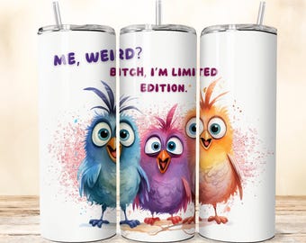 Funny Bird 20oz Tumbler Wrap, Seamless Sublimation Design (PNG)