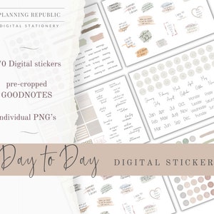 DAY to DAY Stickers, Everyday Stickers for Goodnotes, Ultimate Neutral Digital Sticker, Pre-cropped Goodnotes, Planner Stickers