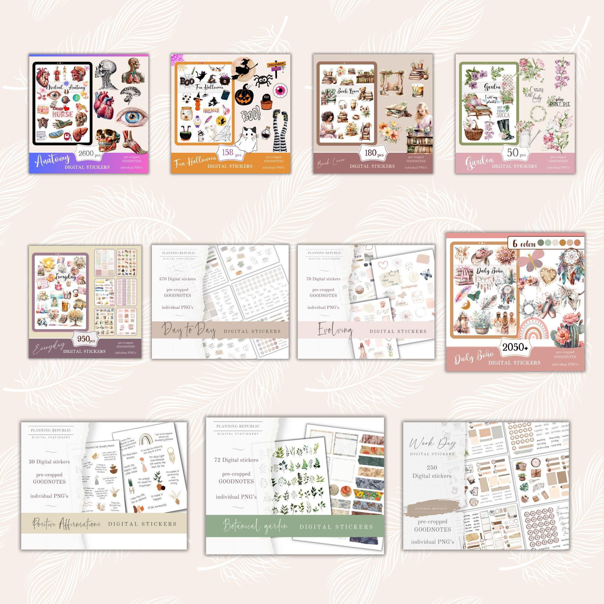 Goodnotes Sticker Bundle | Cute Digital Planner Stickers (PNG) - Etsy