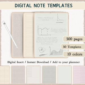 Digitale Notizbuchvorlagen, Goodnotes-Notizvorlagen, Studenten-Notizbuch, digitale Notizbücher, digitale Notizvorlagen, Notizvorlage