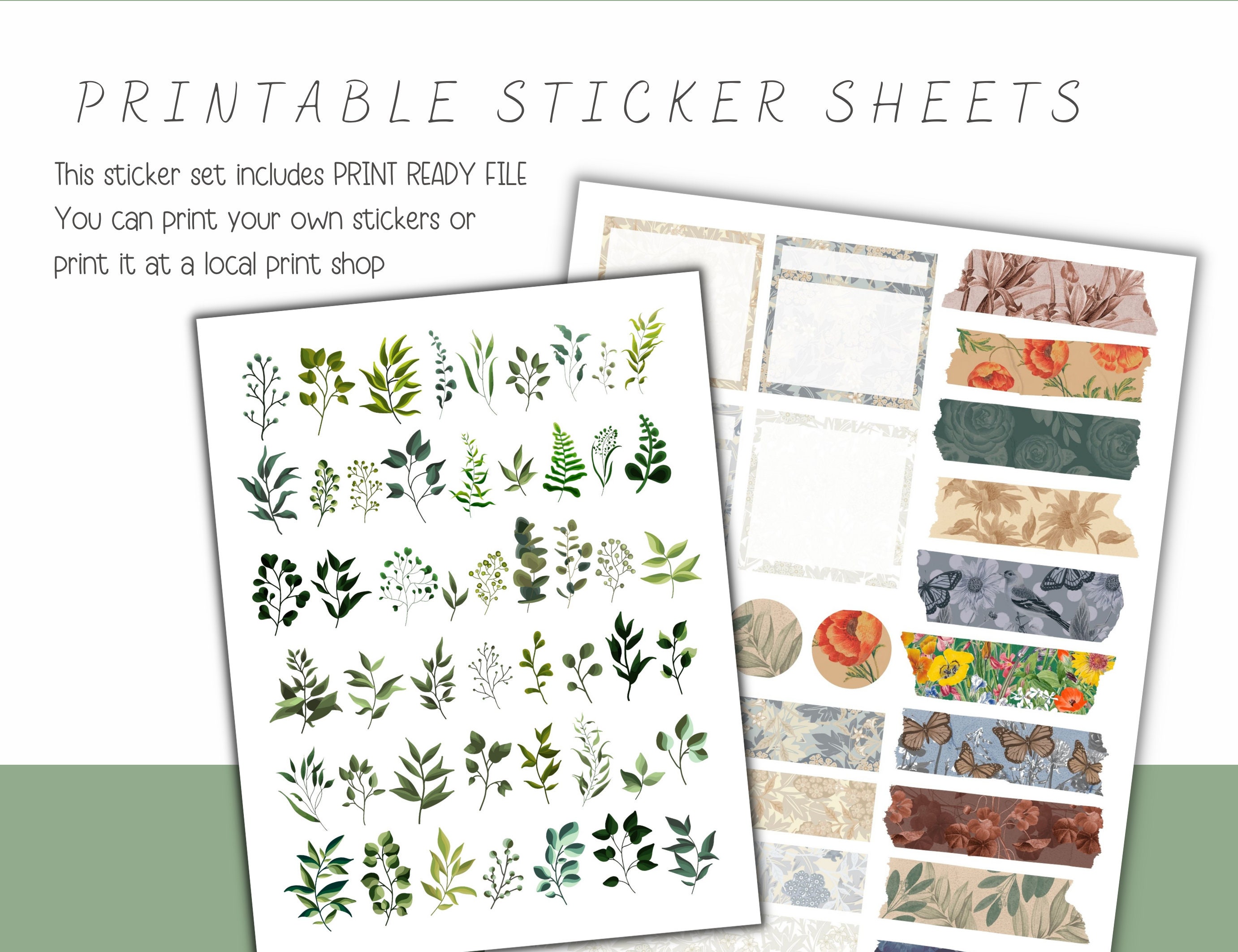 Botanical Digital Stickers | Goodnotes Planner, Clip Art (PDF) - Etsy