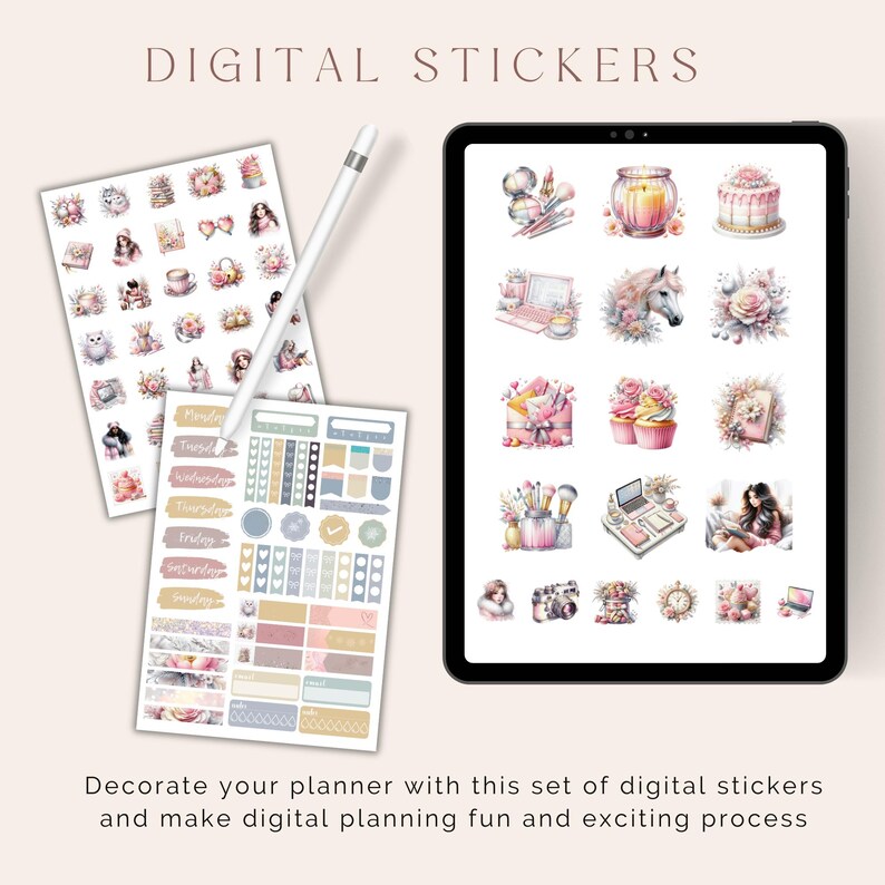 February Goodnotes Stickers | Cute Digital Planner Stickers (PNG, PDF ...