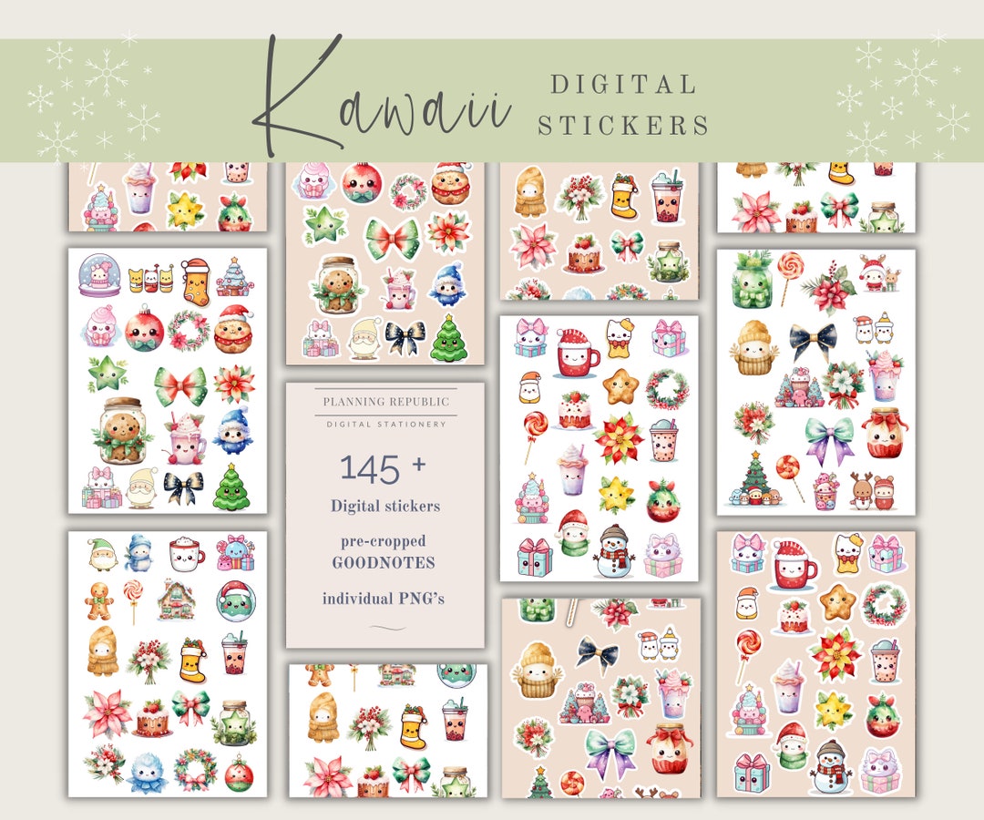 Kawaii Goodnotes Stickers cute Digital Sticker Pack Winter Stickers ...