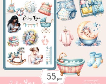 Baby Love Digital Stickers | Goodnotes, Notability (PNG, PDF)