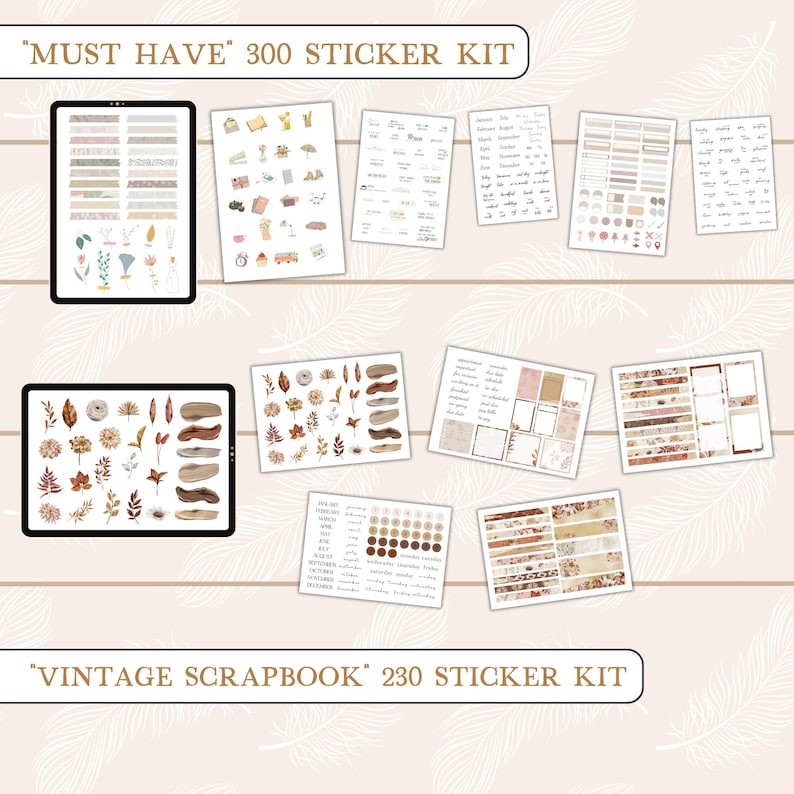 Boho Digital Sticker Bundle for Goodnotes | 4600+ PNG Stickers (digital ...