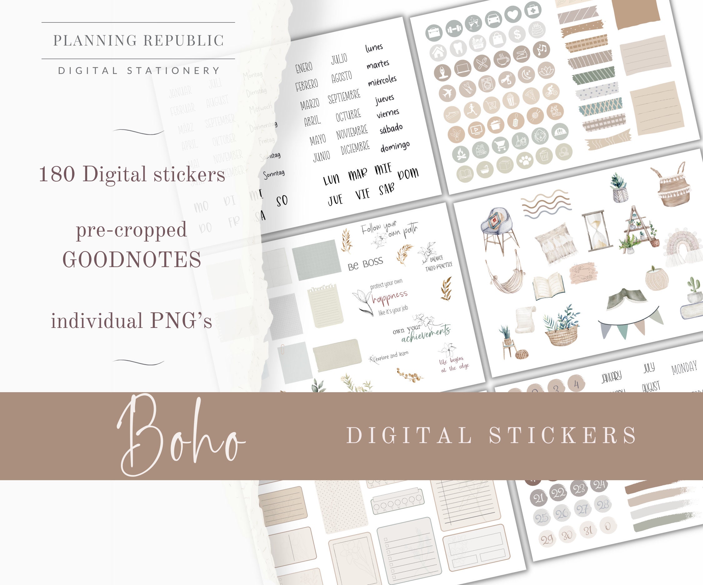 SEWING Digital Stickers for Goodnotes, Pre-cropped Digital Planner
