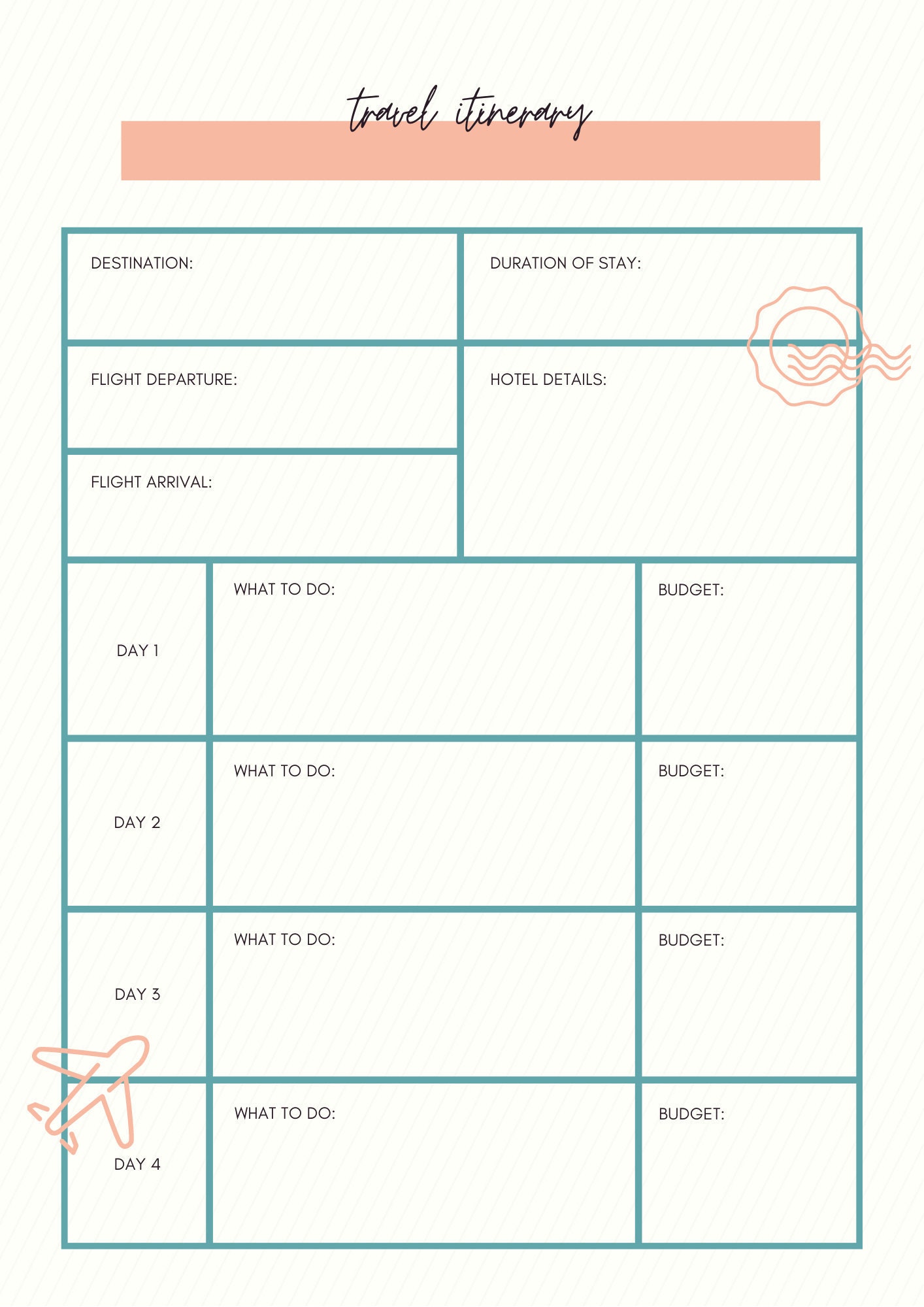 Pink Travel Itinerary, Travel Planner, Goodnotes Planner Etsy