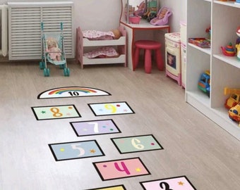 Floor sticker, children's room, hallway, jumping game, boy girl wall sticker, self-adhesive - gift