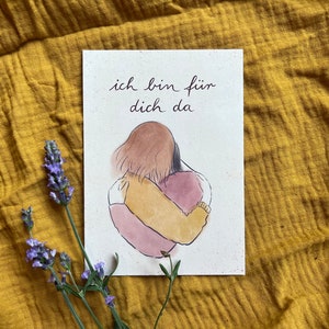 Postkarte „Für dich da“ | eine Illustration für alle, die eine Umarmung brauchen.