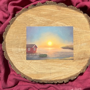 Postkarte Meeressehnsucht | eine Illustration, die Wellenrauschen, Ruhe und Schönheit schenken möchte - dir selbst oder anderen.
