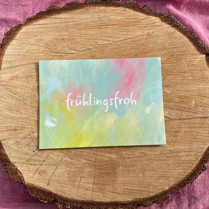 Postkarte „Frühlingsfroh“ | ein Motiv für alle Frühlingsliebende, das dich Sonne, Farbenpracht und Frühlingserwachen spüren lässt.