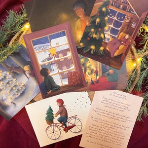 Postkartenset „Weihnachtsillustrationen“ | 7 besondere, liebevoll gemalte Motive zum Verschenken oder selbst Behalten und Aufstellen.