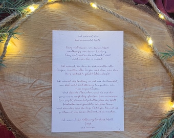 Postkarte „Ich wünsch dir Hoffnung für diese Welt“ | Eine Postkarte mit wunderschönen Wünschen zum Weihnachtsfest