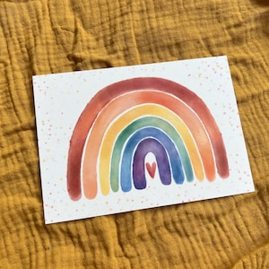 Postkarte „Regenbogen“ | ein zarter Regenbogen mit Sprenkeln in wunderschönen Farben.