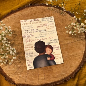 Botschaften für Kinder | eine Postkarte mit 17 liebevollen Sätzen und einer warmen Illustration. Für alle, die mit Kindern zu tun haben.