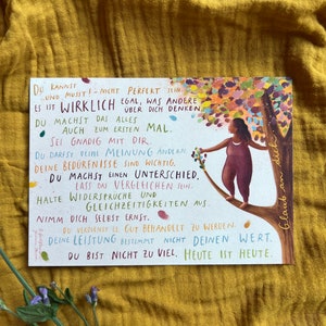 Botschaften für Dich 1 | eine Postkarte mit 15 liebevollen Sätzen und einer warmen Illustration. Ein Herzensmotiv!