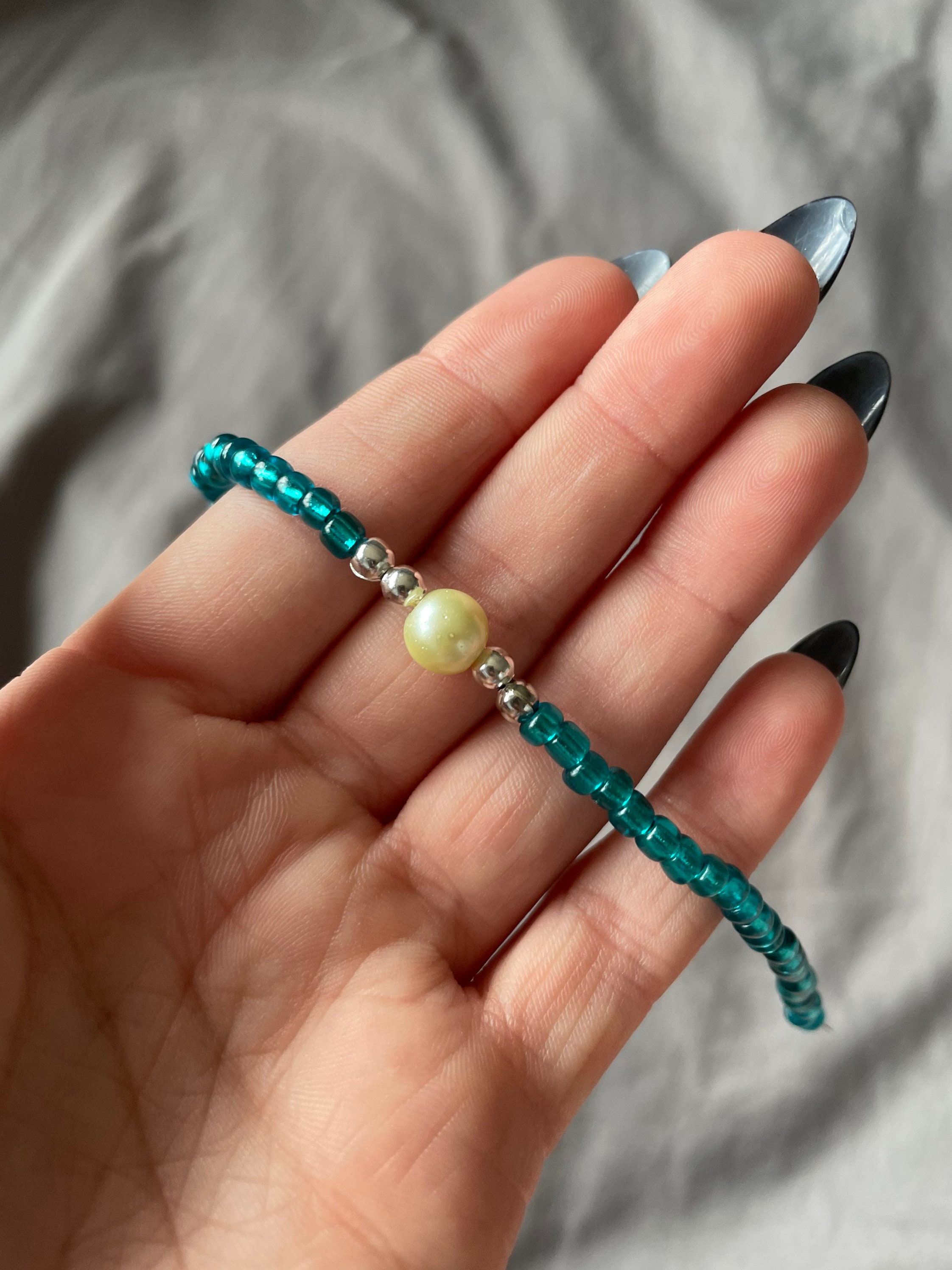Seed Bead Pearl Bracelet Etsy