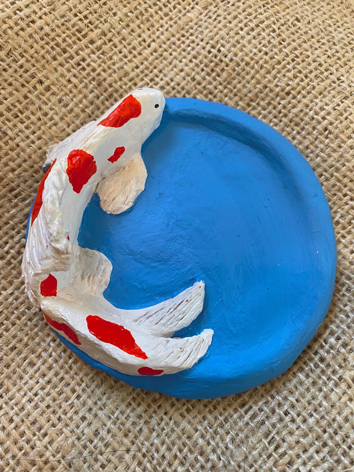 Handmade Koi Clay Trinket Dish Etsy