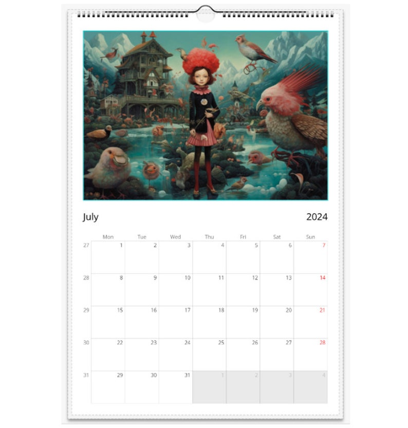 USA & CANADA ONLY 2024 Calendar, Bizarre Worlds 2024 Wall Calendar by
