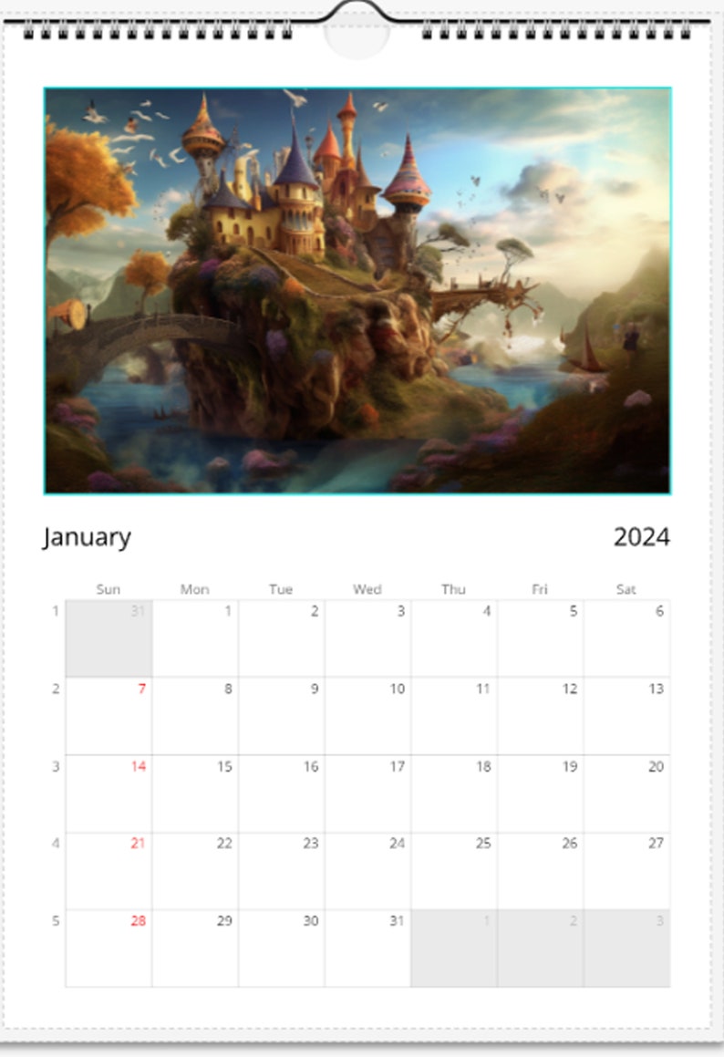 USA & CANADA ONLY 2024 Calendar, Bizarre Worlds 2024 Wall Calendar by
