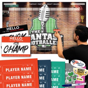 2025 Fantasy Football Draft Board - Fantasy Football Draft Board Kit - 12, 10, 8 Team | Draft Party, FFL, Fantasy League Gifts