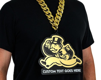 Monopoly Running Man Black and Gold Acrylic Chromatic Chain