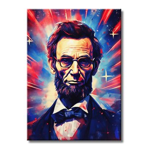 Abe Lincoln Art, Patriotic - Metal Wall Art | President Wall Art Retro Lincoln Metal Art | Abe Lincoln President Art | WallSmack