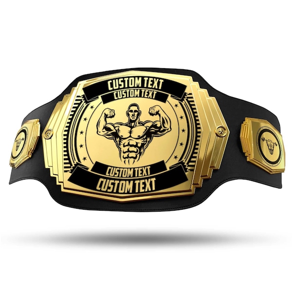 Weightlifting & Fitness 6lb Customizable Championship Belt | Bodybuilding Award, Powerlifter, Olympic Lifting, Olympia, Wellness Division