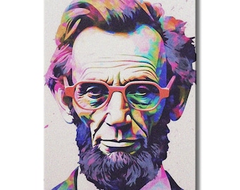 Arte retro de Abraham Lincoln - Arte de pared de metal / Arte de pared del presidente Lincoln Arte histórico Arte de Abe Lincoln - Arte retro / WallSmack