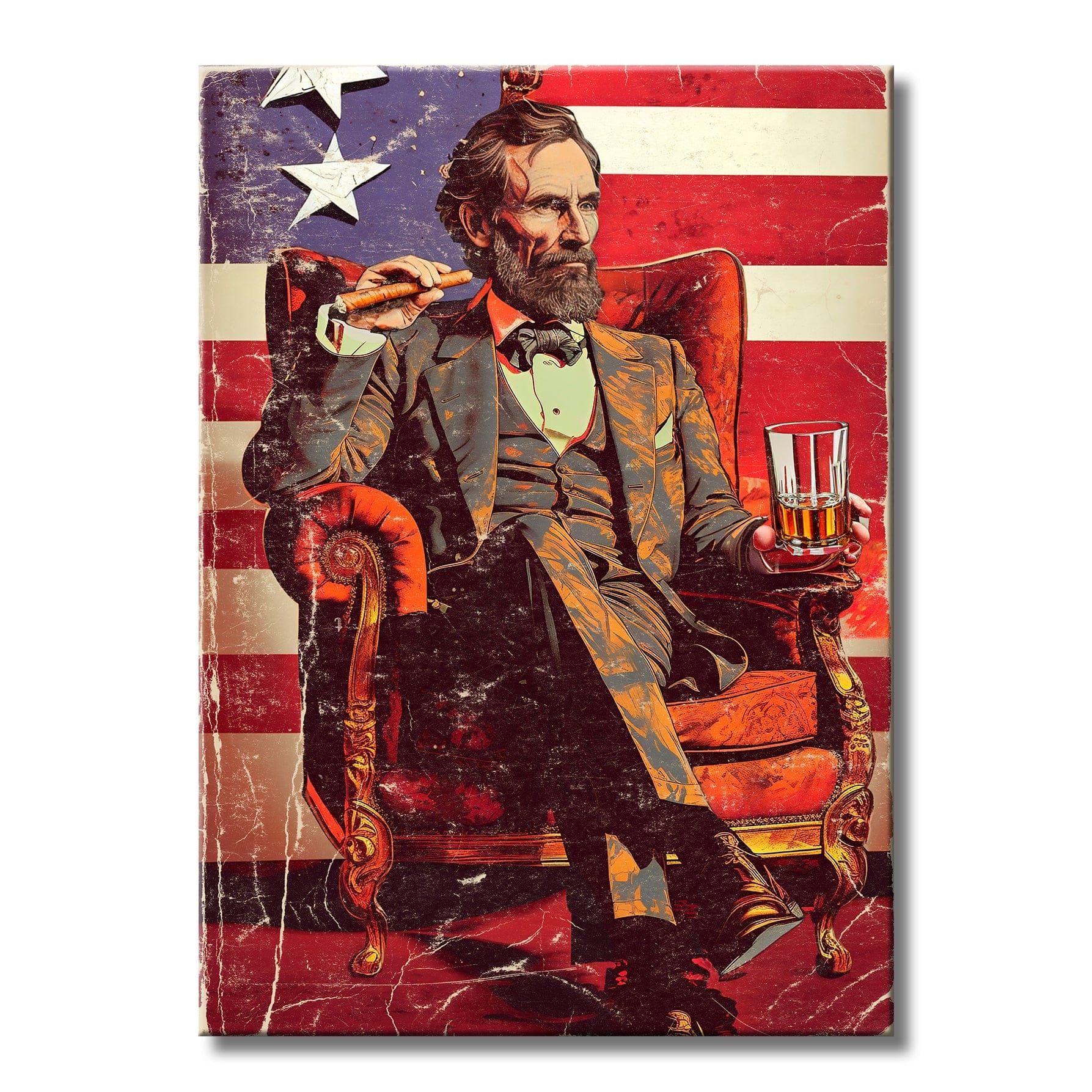 El Abe Lincoln más interesante - Arte mural de metal / Arte mural del presidente Lincoln / Arte de Abe Lincoln - Arte histórico / WallSmack