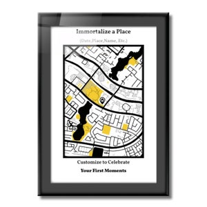 Où tout a commencé : carte rectangulaire - oeuvres d'art murales en métal - oeuvres d'art murales en métal - carte des lieux WallSmack