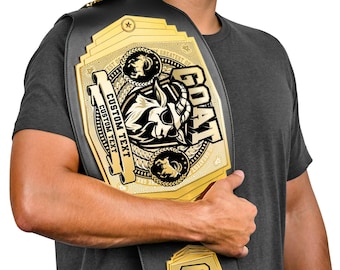 Ultimate Custom GOAT 6lb Championship Belt - Solid Metal with Leather Straps