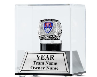 Championship Personalized Ring Display Case |  Acrylic Case for Football, Baseball, Hockey, Basketball, Golf, Top Sales Ring