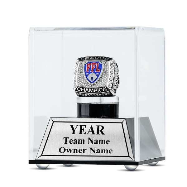 Championship Personalized Ring Display Case |  Acrylic Case for Football, Baseball, Hockey, Basketball, Golf, Top Sales Ring