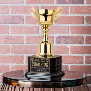 TrophySmack 15" Perpetual Fantasy Football Trophy -  Gold Cup