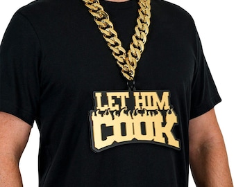 Let Him Cook Chromatic Black and Gold Acrylic Turnover Chain