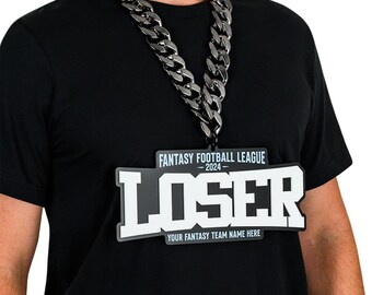 Fantasy Football Loser Black and White Acrylic Turnover Chain