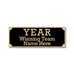 Engraved Name Plate: Black & Gold Custom Trophy Plaque