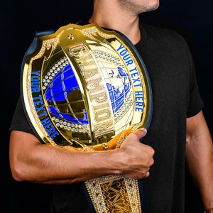 Ultimate Blinged-Out Championship Belt - 9 LBS Belt - | Heavy Gold Championship Belt - Wrestling Boxing Championship Belt | TrophySmack
